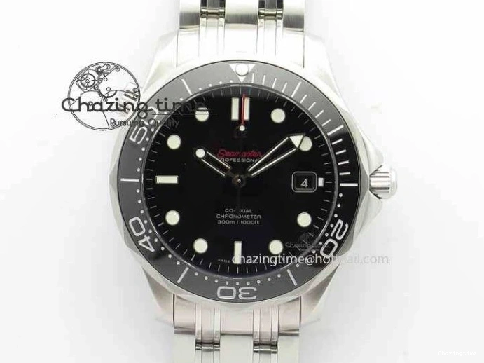 0114 Seamaster 300M SS MK 1:1 Best Edition Black Dial Ceramic Bezel On SS Bracelet A TopPick 8177